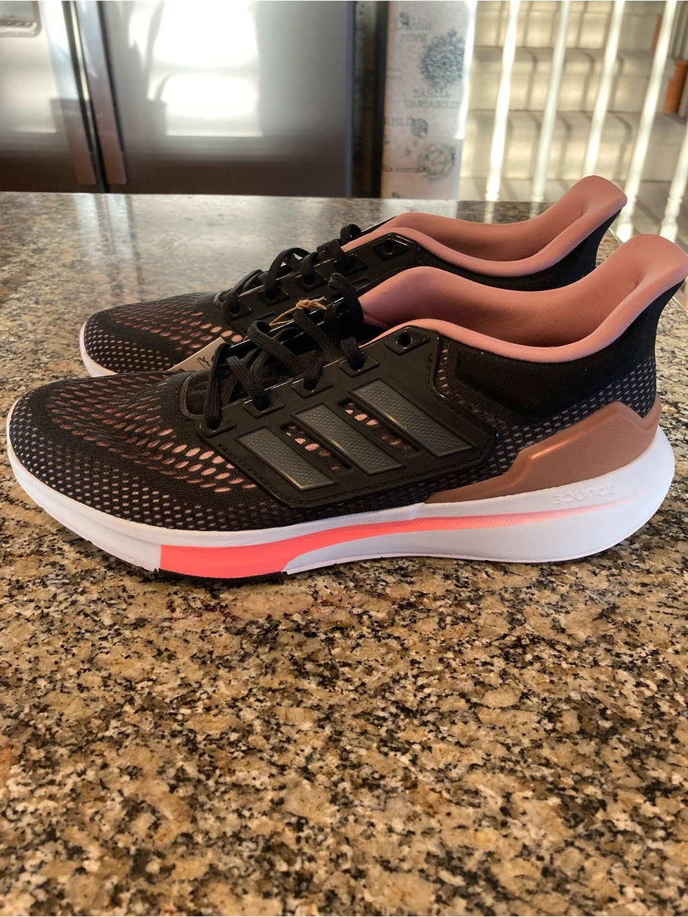 Adidas EQ21 Run Black/Wonder Mauve Running Shoes Size 10 New With Tags